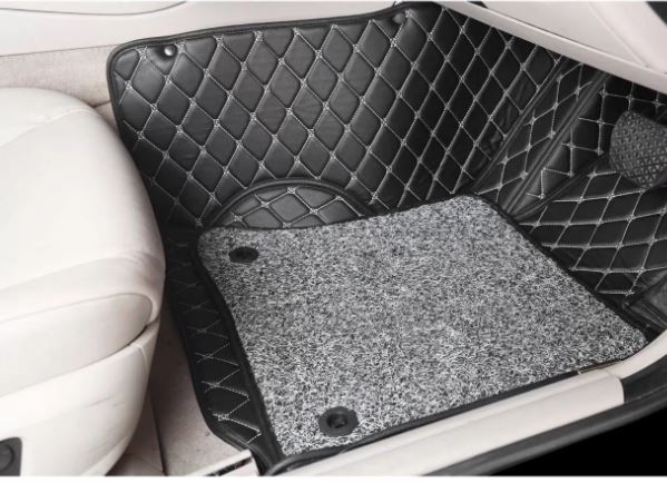 Tata Nexon 2017 Onwards Premium Diamond Pattern 7D Car Floor Mats (Set of 3, Black) - Image 5