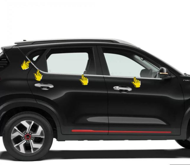 Kia Sonet Lower Window Chrome Garnish Trims (Set Of 8Pcs.)